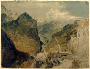 Pic de lOeillette, Gorges du Guiers Mort, ser tilbake til St Laurent du Pont av Joseph Mallord William Turner